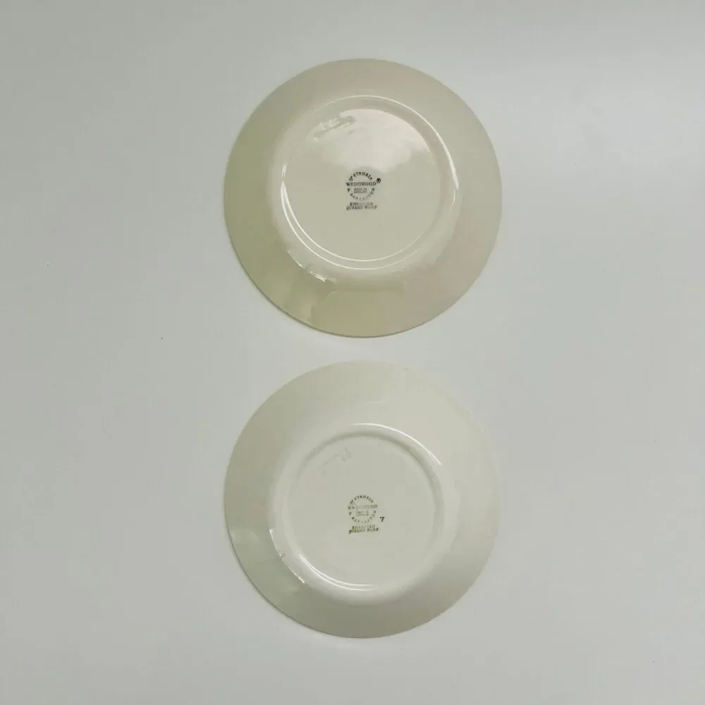 WEDGWOOD Queensware Lavender Blue Cream Embossed Grapevine Fruit Bowls, Set of 2